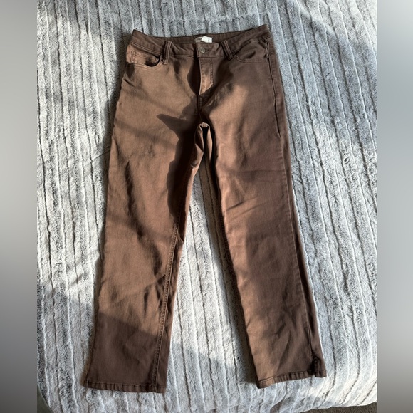 NWOT Maurices Brown Slim Straight Ankle Jean 8 - Picture 2 of 3